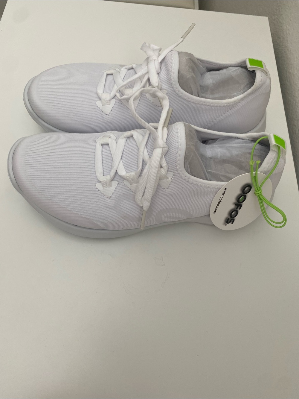 Oofos Oomg Sport LS White Athletic Slip-On Sneakers - Lightweight Comfort